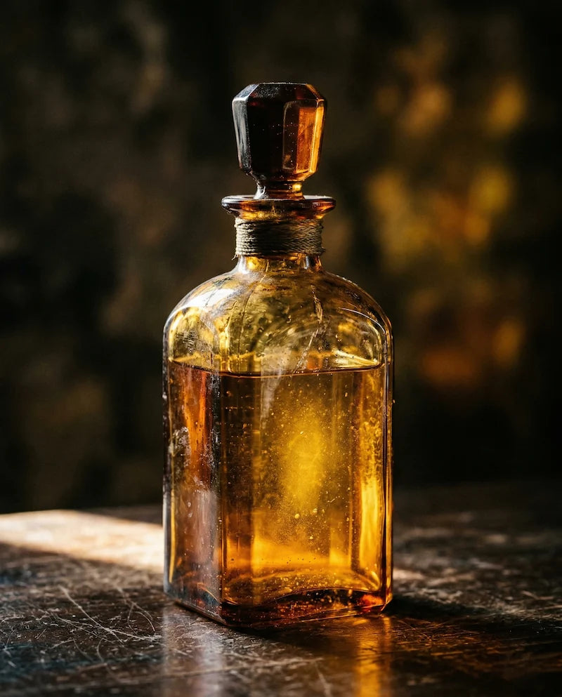 Hoe lang is parfum houdbaar: parfumfles met licht en schaduw
